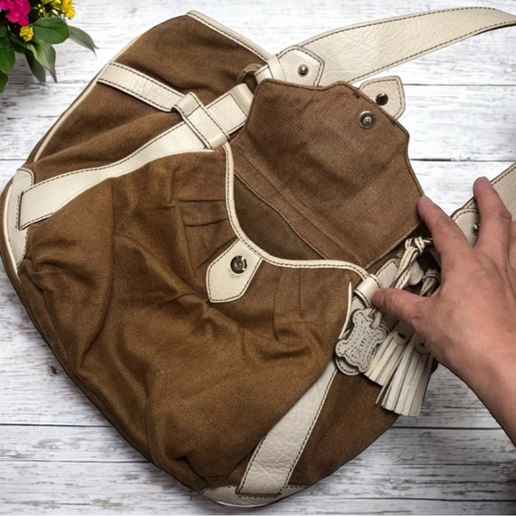 CELINE Handbag Leather Canvas w/ original Dustbag - Picture 13 of 14